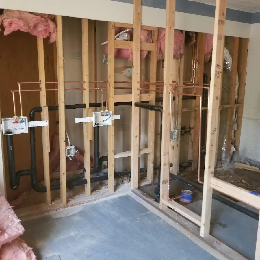 Copper pipe rough-in and plumbing installation in New Canaan